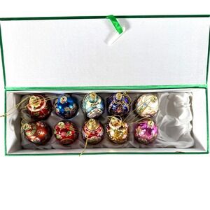 Joan Rivers Classics Collection Glass Egg Ornament Set 10pc Multicolor Boxed Set